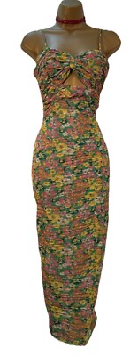oasis green floral dress Sage Oasis Soft Floral Satin Burnout Ruffle Midi Dress