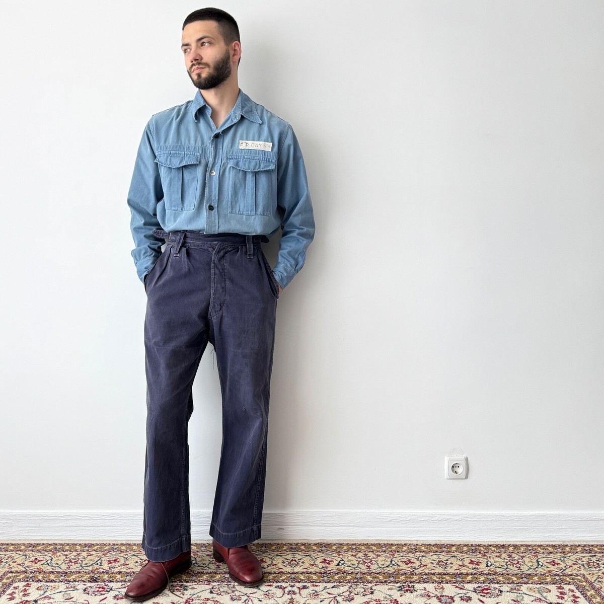 パンツ 50s  NAVY Working Dress Trousers Rare Original 1950s British Royal Navy Action Working Dress