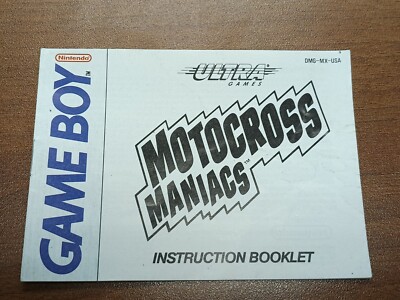 Motocross Maniacs Nintendo Game Boy Manual Only ~ Instruction Booklet