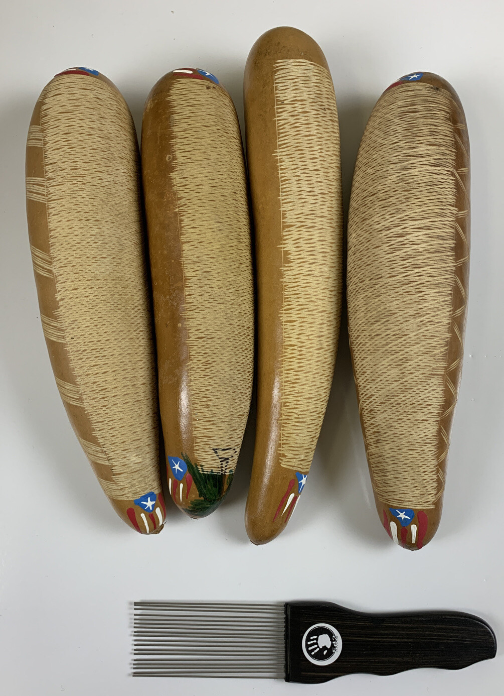 Guiro Artesanal Corte Diamante 9” Bandera Puerto Rico Y Puyero 5d2. eBay