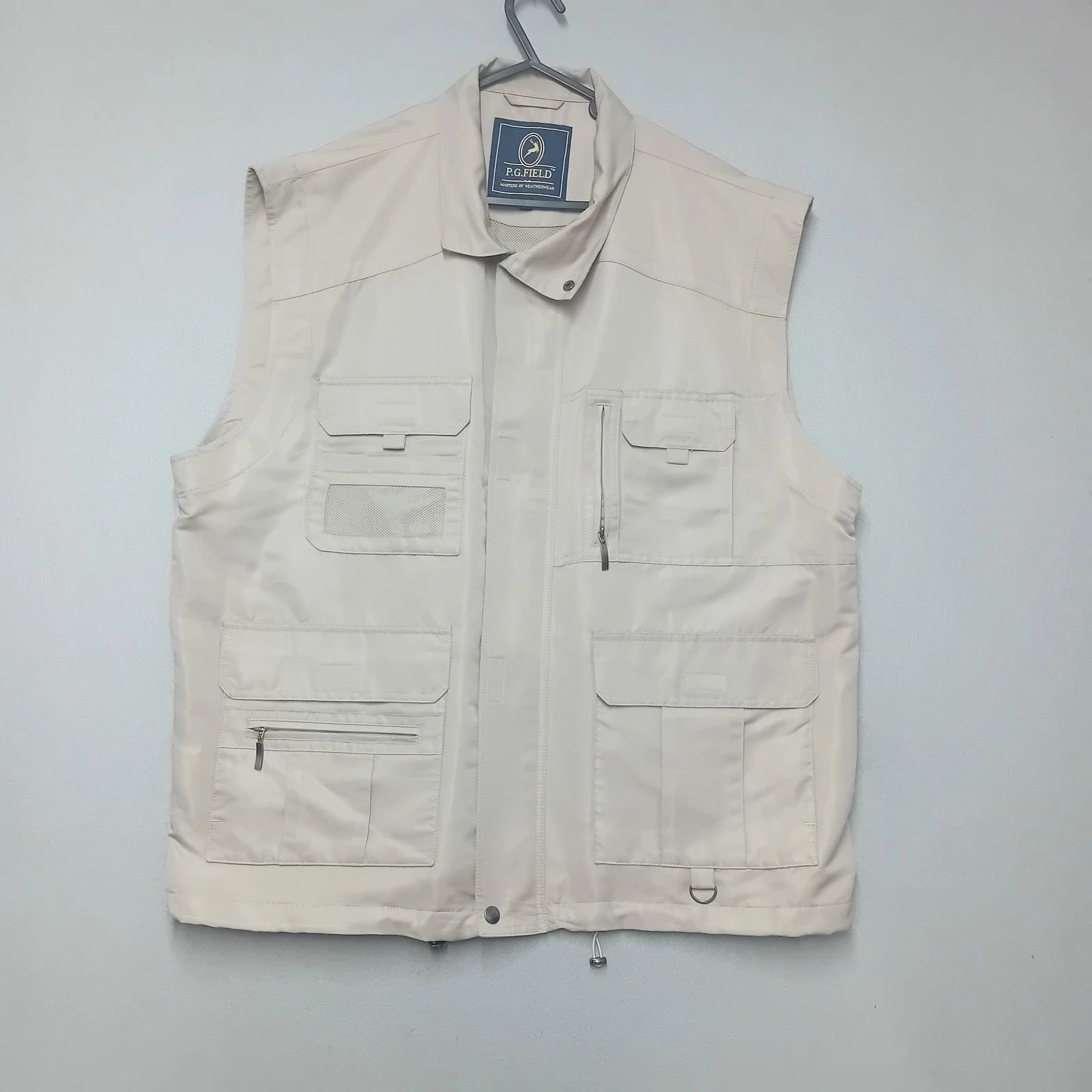 PG Field Utility Vest Gilet Mens XL Beige Hunting Fishing outdoor