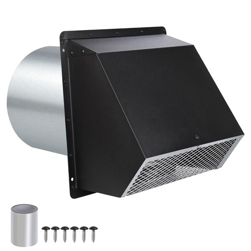 4" Dryer Vent Cover for Exterior Wall, Exhaust 4 Inch, Black - 第 1/8 張圖片