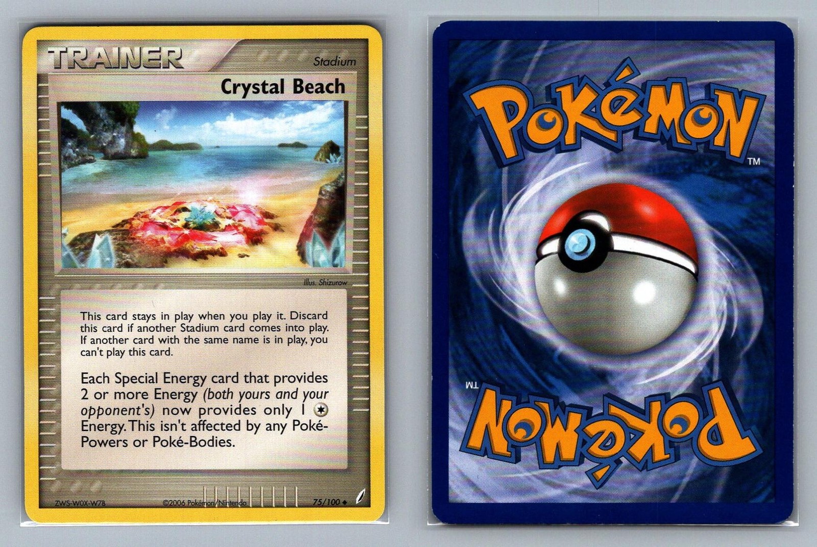 Crystal Beach #75/100 Crystal Guardians Vintage Pokemon Card - NM