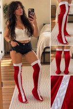 Thigh High Costume Red Boot Covers