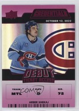 2022 Upper Deck Credentials Debut Ticket Access Pink 47/49 Arber Xhekaj #156 f3p