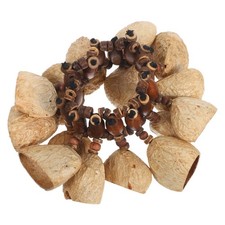 Wrist Shaker Instrument Natural Nut Shells Percussion Bracelet Musical