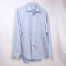 Ermenegildo Zegna Dress Shirt 17.5 L Light Blue Mens Comfort Fit Cotton Luxury