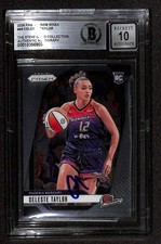 Celeste Taylor Signed 2024 Panini Prizm WNBA Rookie Trading Card Beckett Auto 10