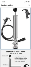 Kegco 8" Keg Pump with Lever Handle for D System Domestic Kegs