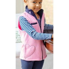 The Beaufort Bonnet Company Van Camp Vest Pink Navy Heart Pockets Girls 14