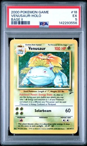 2000 POKEMON BASE SET 2 #18 VENUSAUR-HOLO PSA 5