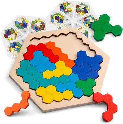 Holz Tangram Puzzle IQ Spielzeug 7 Stücke 3,54 Zoll Logik Spiel
