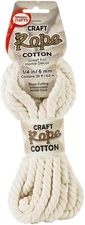 Cotton Craft Rope .25"X18' White