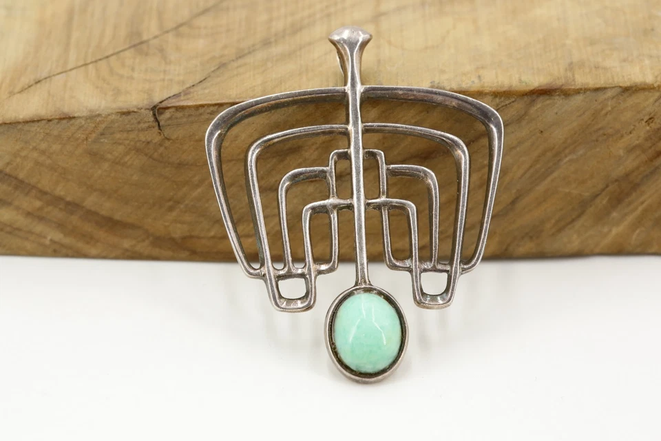 DAVID ANDERSEN Anhänger Silber 925 Amazonit Vintage Norway Länge 58 mm || 14,22g - Bild 3 von 4