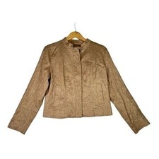Chico's Bronze Jacquard Linnea Jacket Size 1 Medium