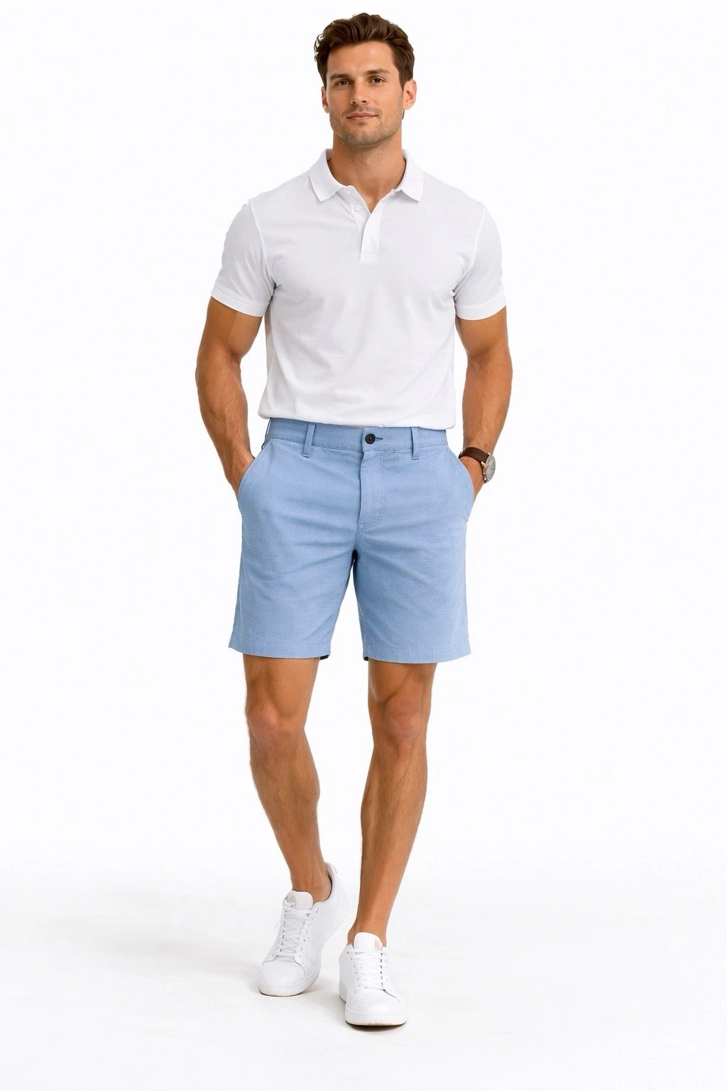 TravisMathew Mens 32 Blue Golf Shorts Performance Stretch Casual