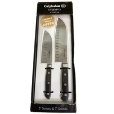 614. NWT CALPHALON SET OF 2 SANTOKU KNIVES