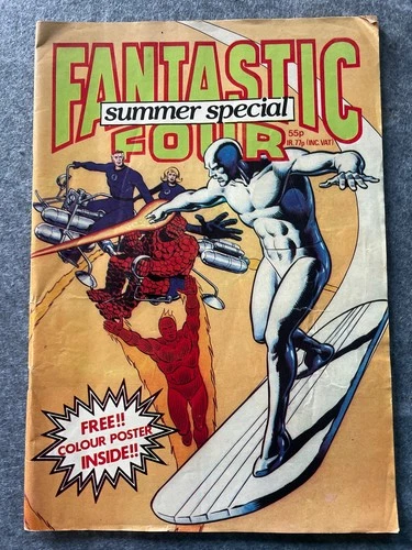 Marvel UK Comics Fantastic Four Summer Special WITH POSTER Vintage 1982 Issue
