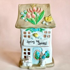 Blue Sky Clayworks Easter SPRING HAS SPRUNG Candle House NEW IN BOX Auth Retailr