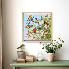 Birds Paint by Numbers Kit for Adults, Spring Bird on Branch Paint by Number ...