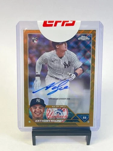 2023 Topps Chrome Update Anthony Volpe Gold Wave /50 RC Auto