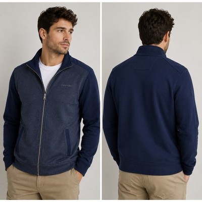 Calvin Klein Men s Navy Full Zip Jacket Sweatshirt Size Large