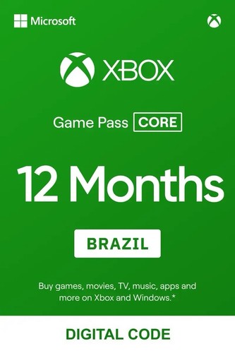 Microsoft Xbox Game Pass CORE 12-month Membership for Series X/S/One BRAZIL ONLY