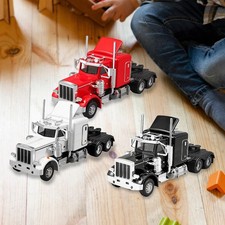 Camion Jouet Enfant avec Châssis Réaliste et Pneus Caoutchouc Remorque