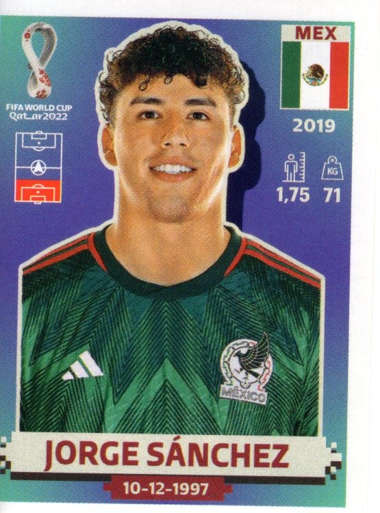 2022 Panini World Cup Stickers #MEX10 Jorge Sanchez - SCR
