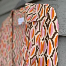 Velvet by Graham & Spencer Wrap Dress Small Geometric Print Long Sleeve Made USA