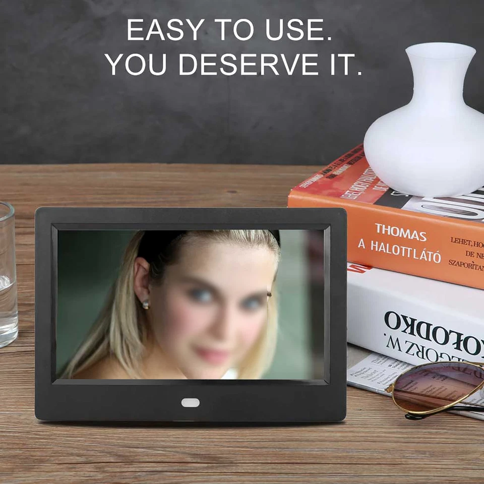 7in Digital Photo Picture Frame Alarm Clock MP3/4 Movie Player W/Remote Cont Fit - Image 4 of 4