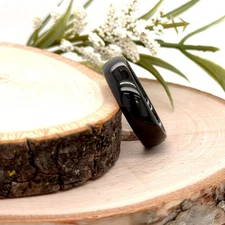 Unisex Band For Christmas 6mm Black Tungsten Carbide Ring High Polished Finish