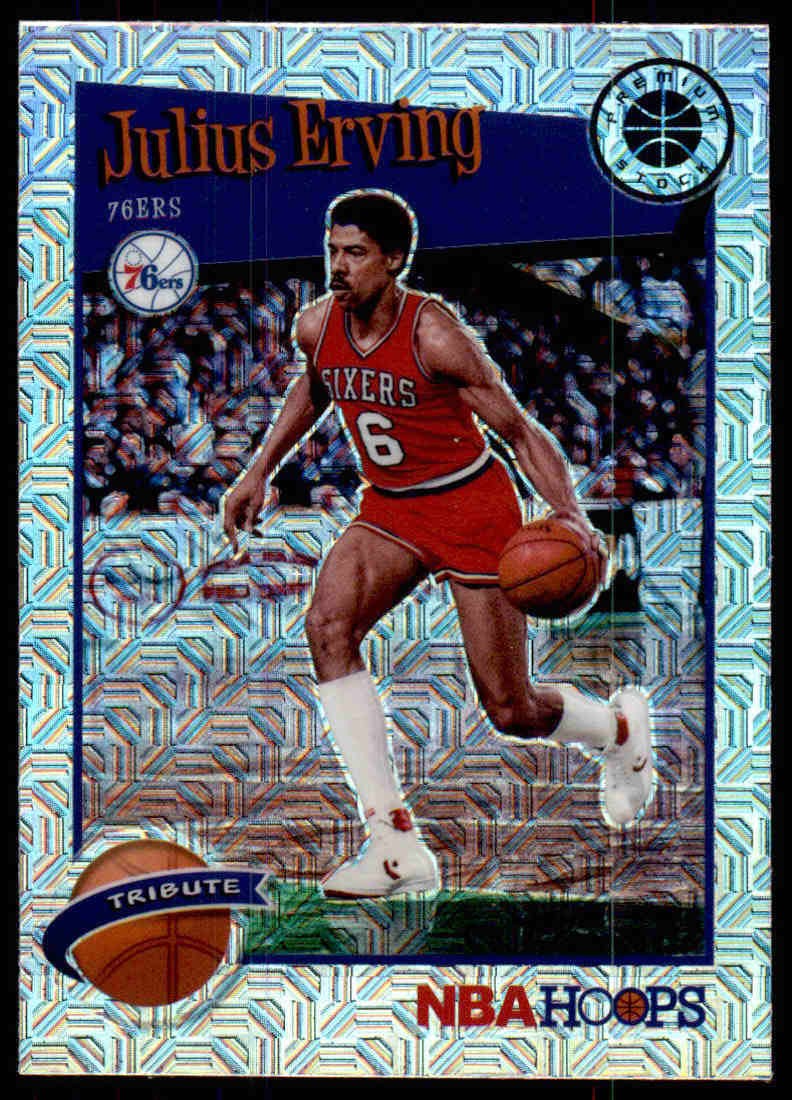2019-20 Hoops Premium Stock #293 Julius Erving Prizms Silver Mojo