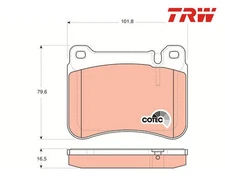 Brake pad set, disc brake COTEC TRW GDB1693