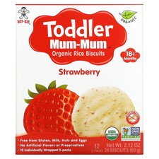 Hot Kid, Toddler Mum-Mum, Organic Rice Biscuits, Strawberry, 12 Packs, 2.12 oz