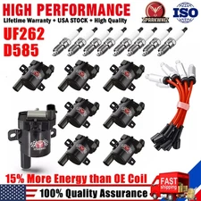 8X Ignition Coil & Spark Plug & Wires set For Chevy Silverado GMC 5.3 6.0 UF262