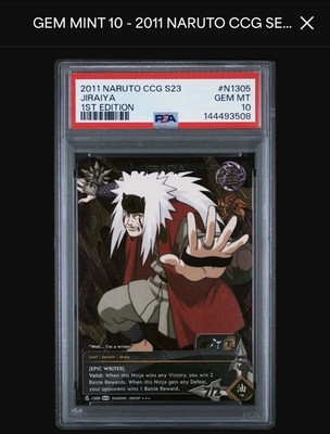2011 Naruto CCG Jiraiya SR N1305 S23 1st Edition PSA 10 GEM MINT