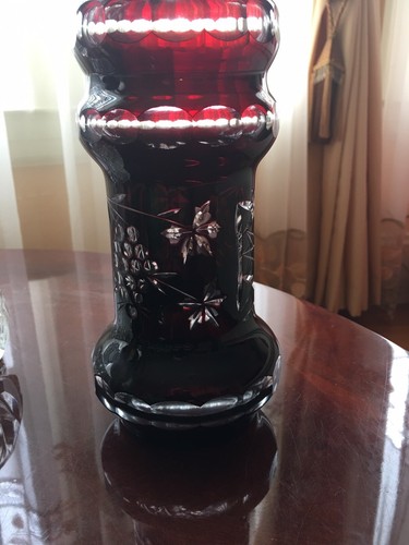 BOHEMIAN RED CUT TO CLER  LARGE  DECANTER STOPPER - Picture 2 of 10