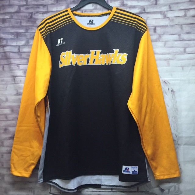 silver hawks russell athletic long sleeve jersey size l russell athletic jersey size chart