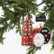 Personalized Drum Ornament, Drum Set Christmas Ornament, Drummer Xmas Ornament