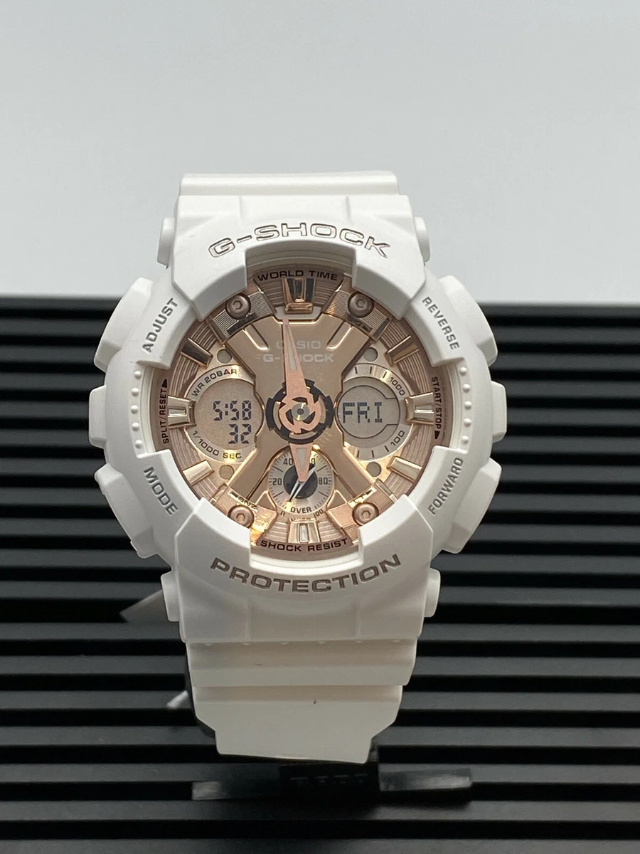 G shock watches white and gold sale
