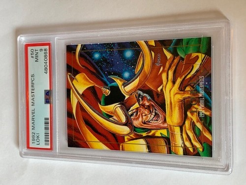 Marvel Masterpieces Comic Card Sky Box PSA 9 Loki 1992 RARE #50 rookie rc Thor - Picture 2 of 3
