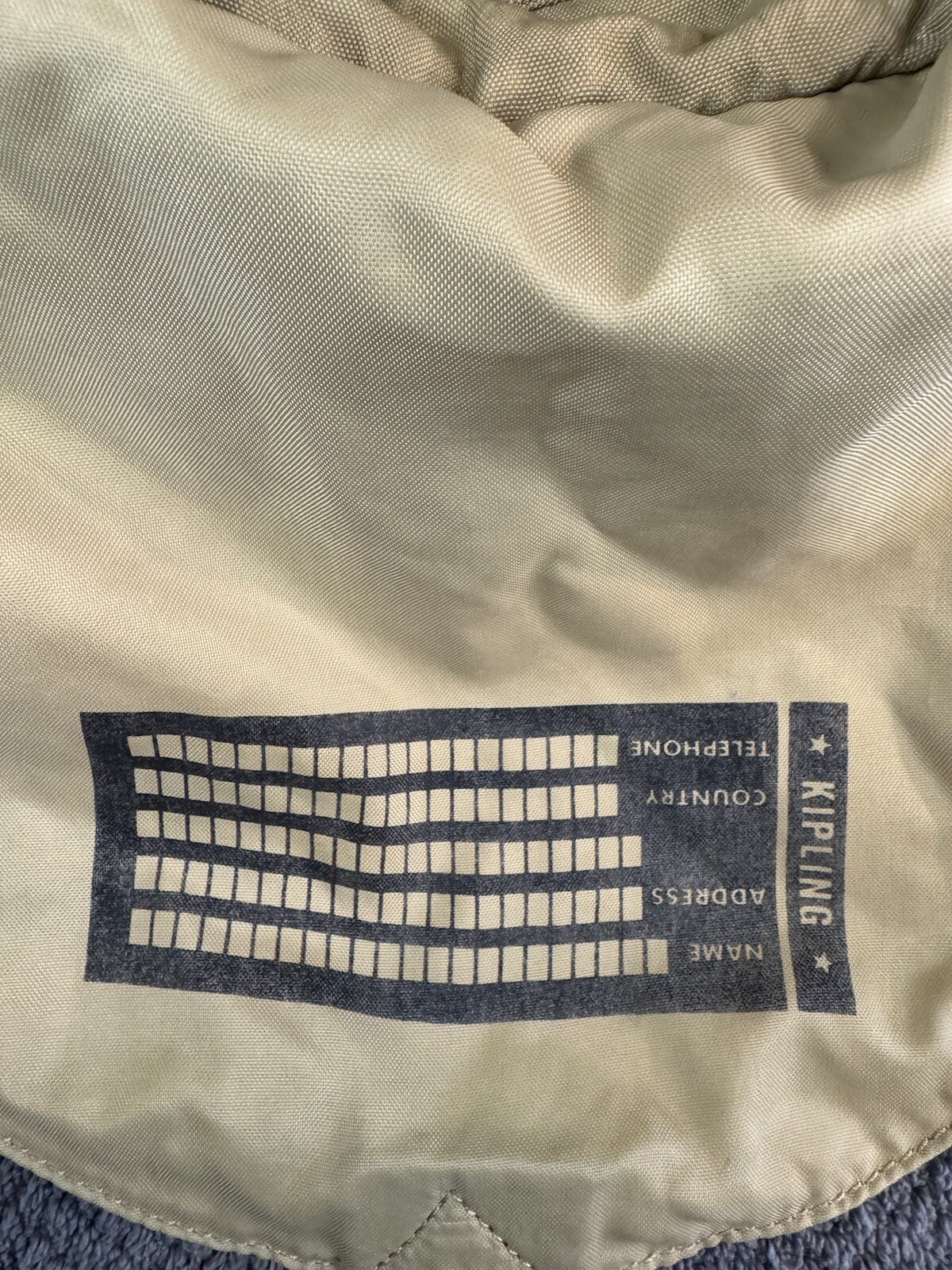 Vintage Kipling Beige drawstring backpack - image 9