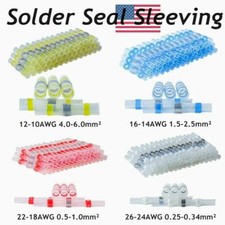 300PCS Solder Seal Sleeve Heat Shrink Butt Wire Connectors Waterproof Terminals