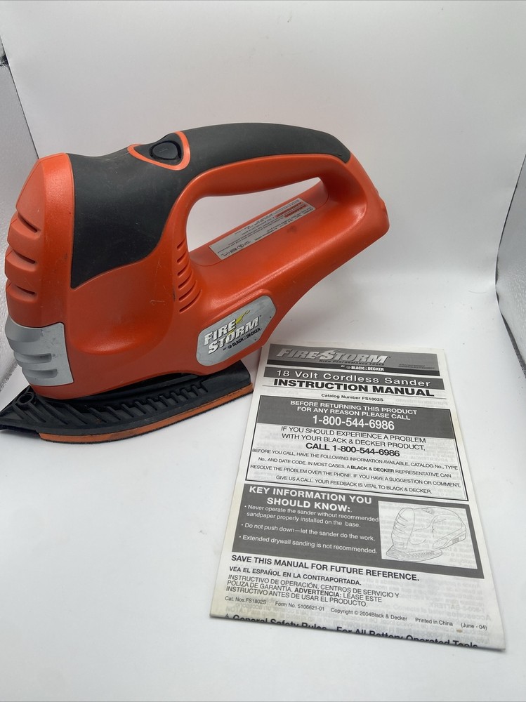 Black & Decker FS1802S Firestorm 18V Cordless Sander No Battery- Tested Working