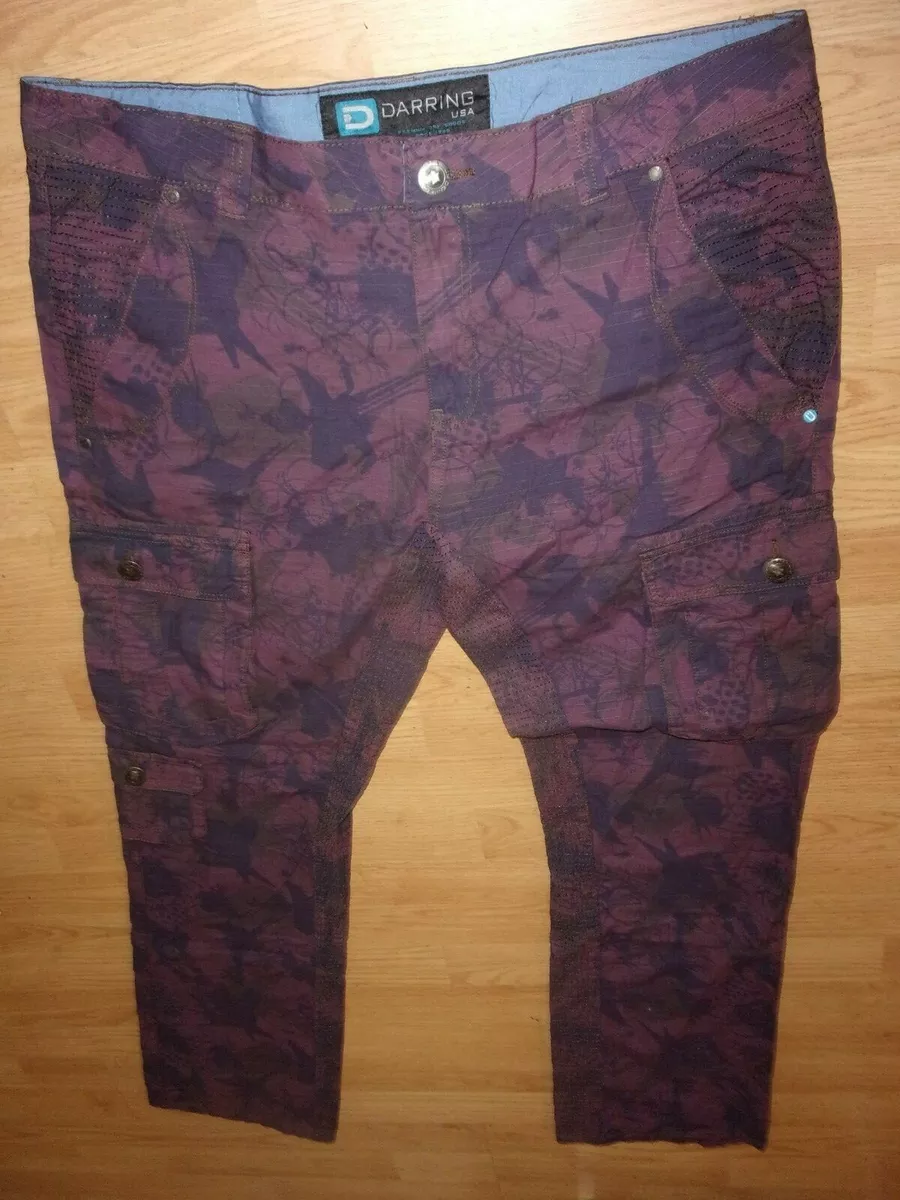 Burgundy camo cargo pants clearance