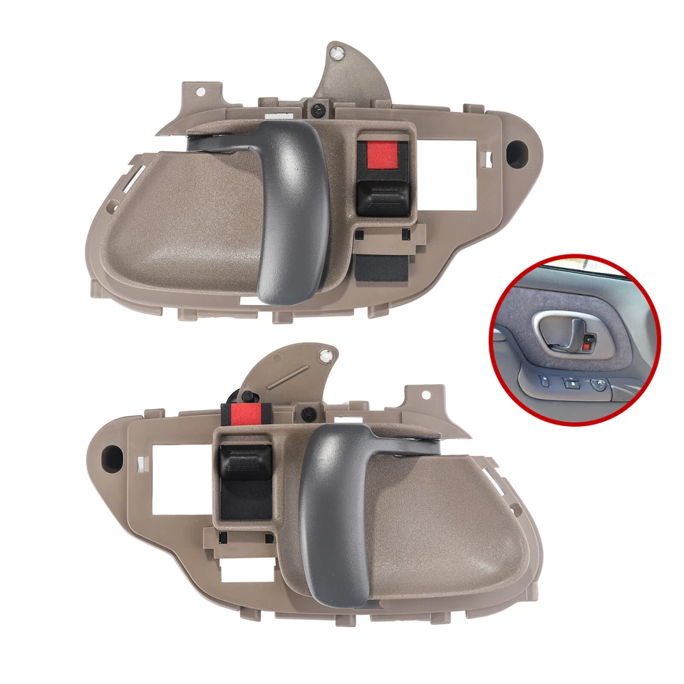 Juego de pares de manijas interiores de puerta tostadas con bisel izquierda y derecha para camioneta Chevy C1500 Foto 3 de 4