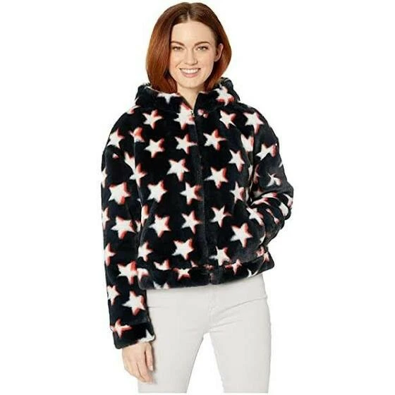 NEW Ugg Australia Mandy Faux Fur Star Zip Up Hoodie Jacket Coat SZ XS NWT |  eBay