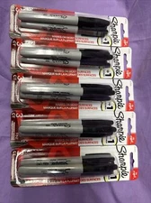 5X 3 Pack Sharpie Fine Permanent Marker Black, Quick Drying 15 Total