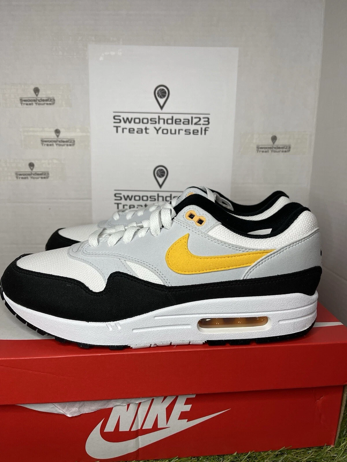 Men's 7-13 🔥 Nike Air Max 1 Steelers White Gold Black Sneakers Retro FD9082-104